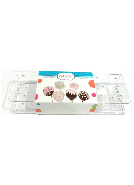 Merchandiser 19 cakepops plast &#x2F; trans 24x8 cm