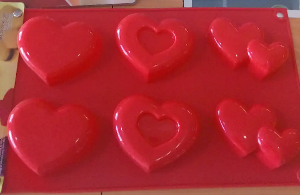  Moldes de silicon con formas de 6 corazones 1