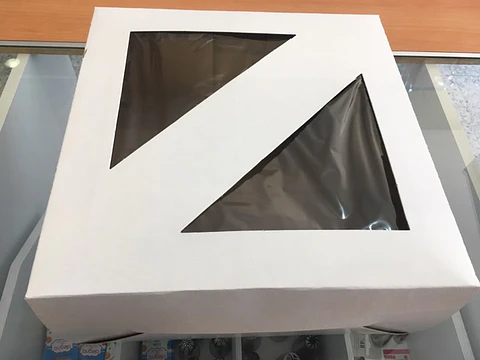 Caja pastel blanca ventana celofan 30x30x12