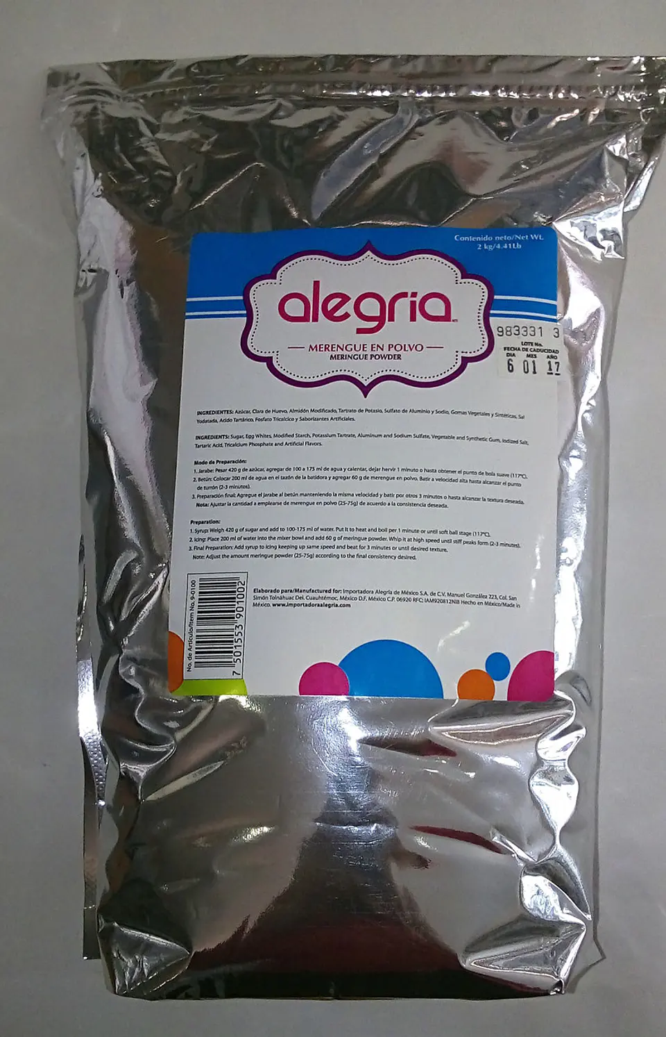  Merengue en polvo Alegria Kilogramo 9-0100 1