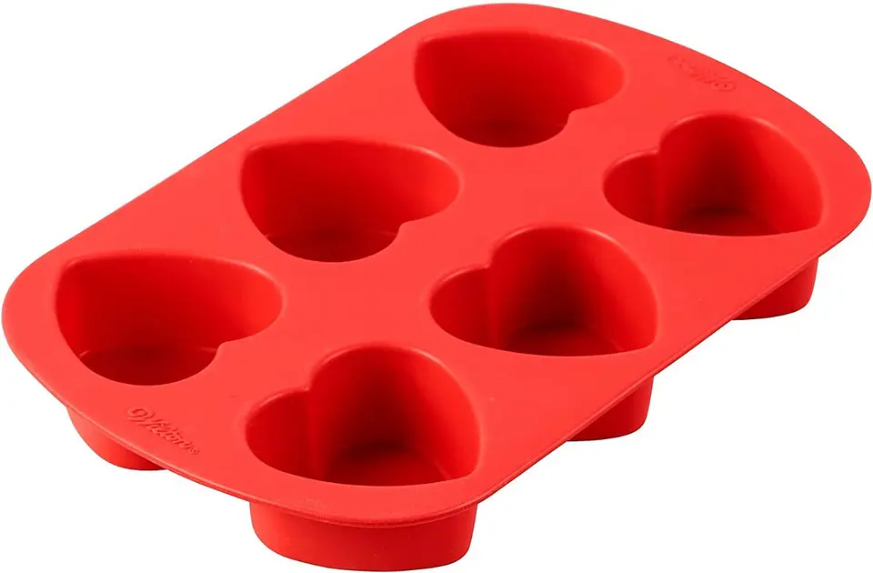  Molde corazon 6 cav rojo silicon  2105-4824 1