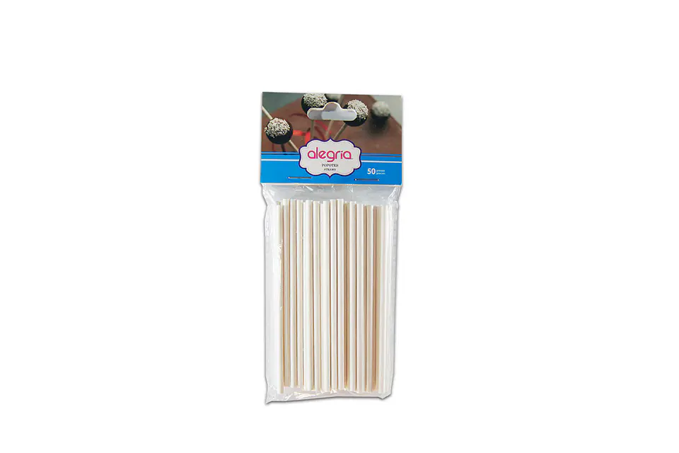  Popotes Blancos 10cm/50Piezaas  4-1212 1