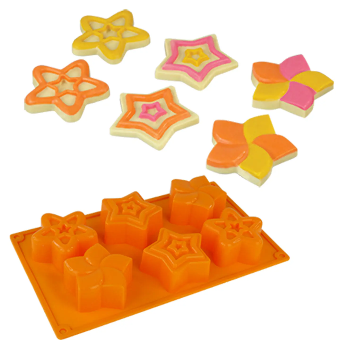  Molde de silicon estrella decorada 6 cav 5-5403 1
