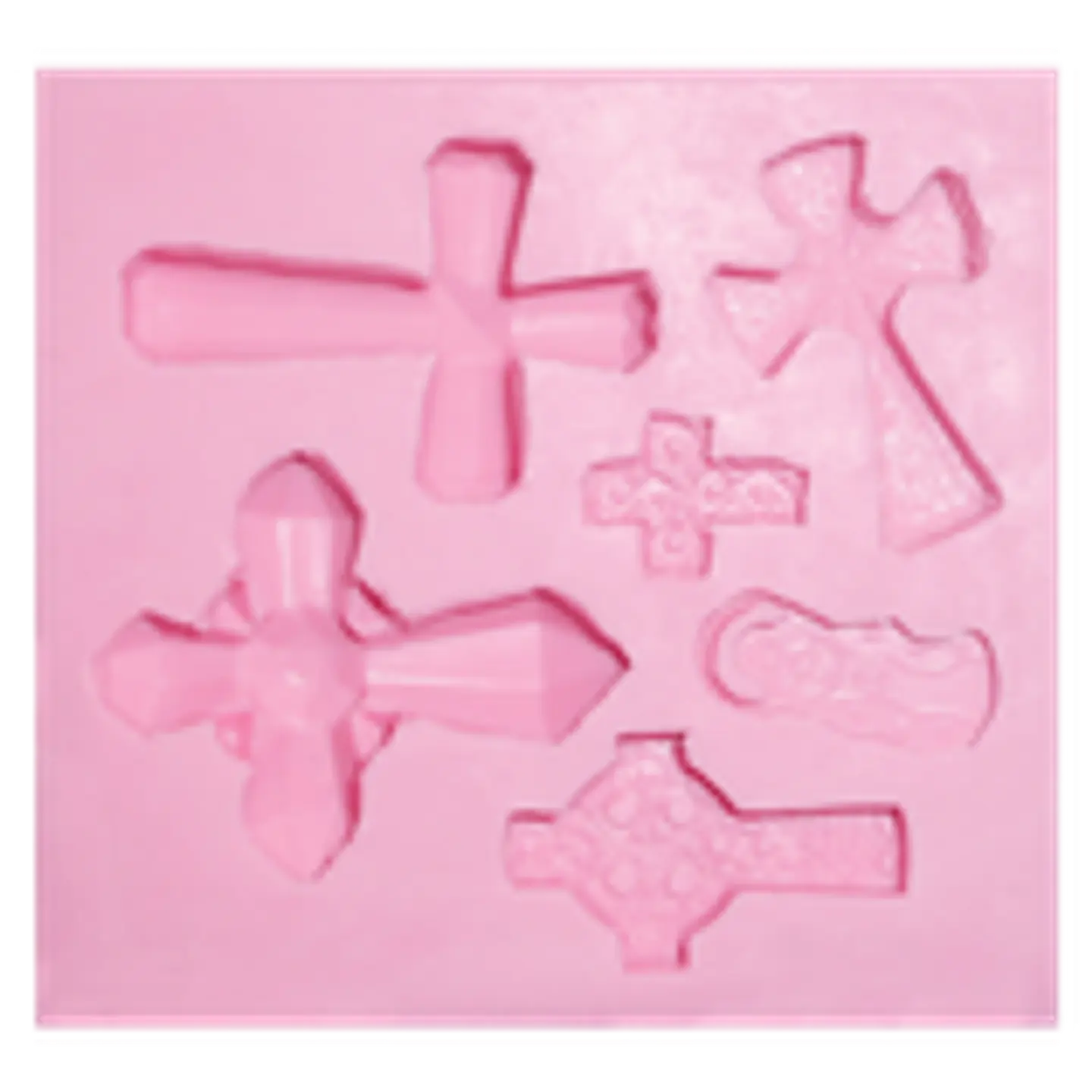  Molde de silicon cruces surtidas x 5 y mini virgencitas  MS 1