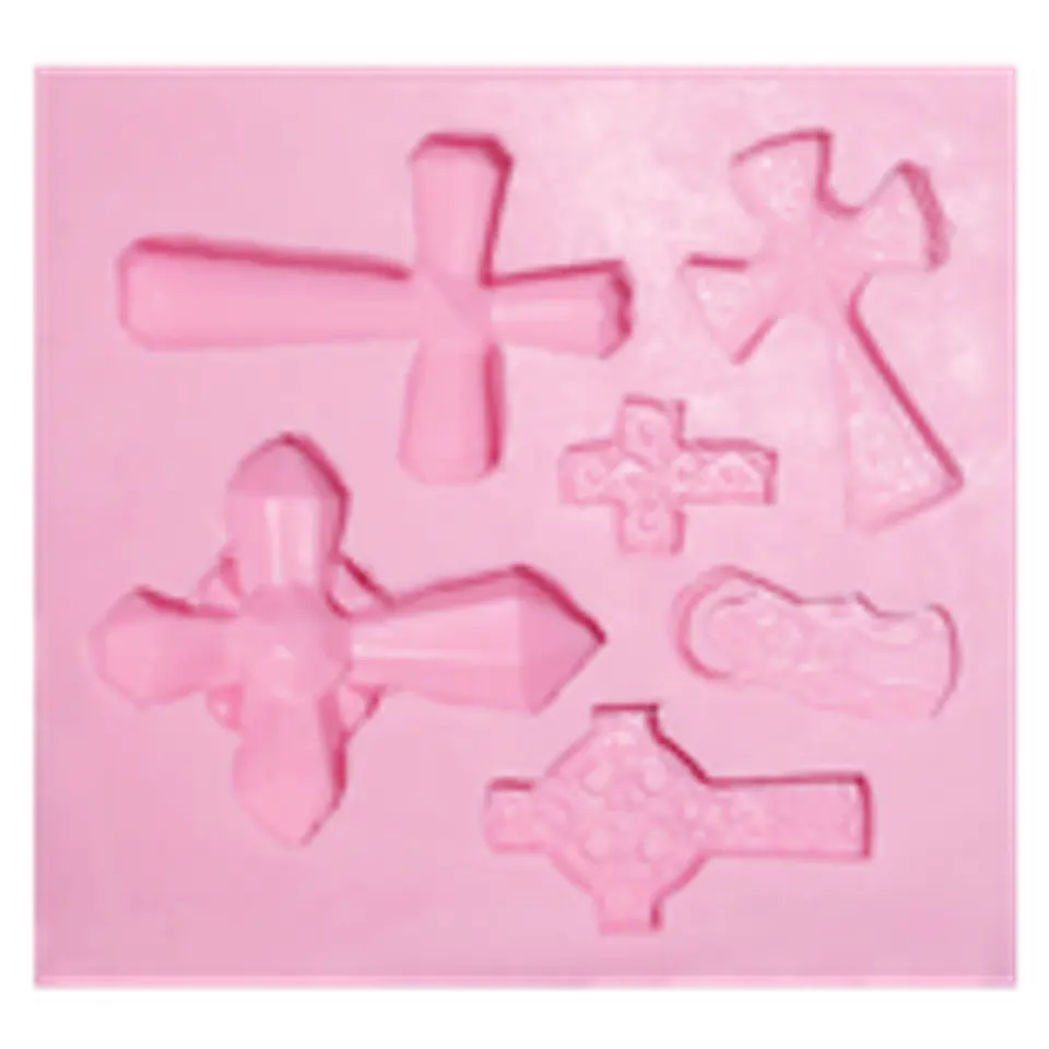  Molde de silicon cruces surtidas x 5 y mini virgencitas  MS 1