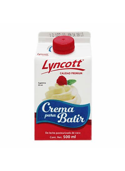  Crema para batir Lyncott 500 ml