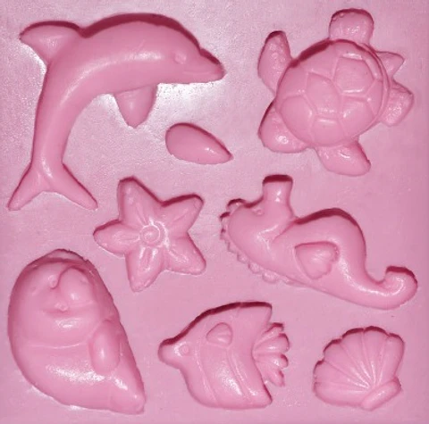  Moldes de silicon Animalitos de Mar  MSC376