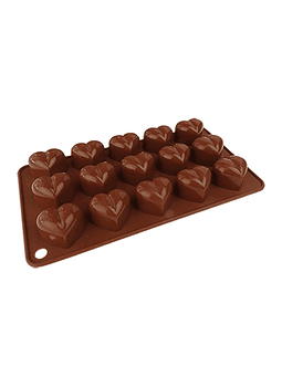 Molde de silicón p/chocolate corazón 5-5314