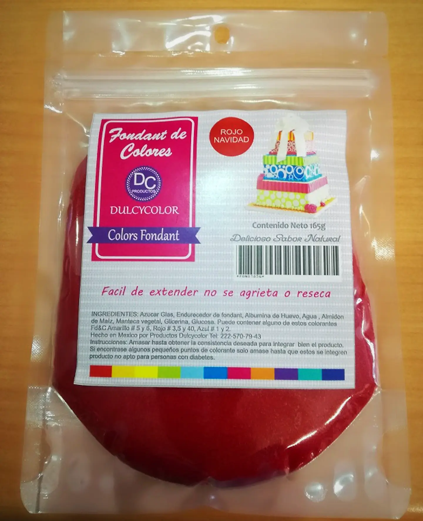  Fondant natural 165g rojo navidad 1