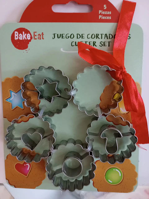  CORTADORES ACERO INOX 5Pieza NAVIDE?O C