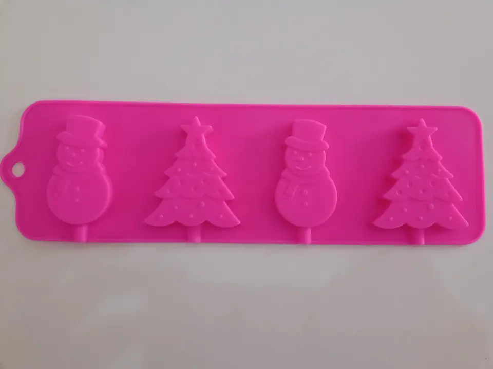  Molde silicon arbol y mu?eco de nieve 4cav BCS-HX532 1