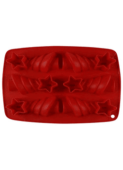Molde de silicón arbolitos de navidad rojo 6 cavidades 5-5212   