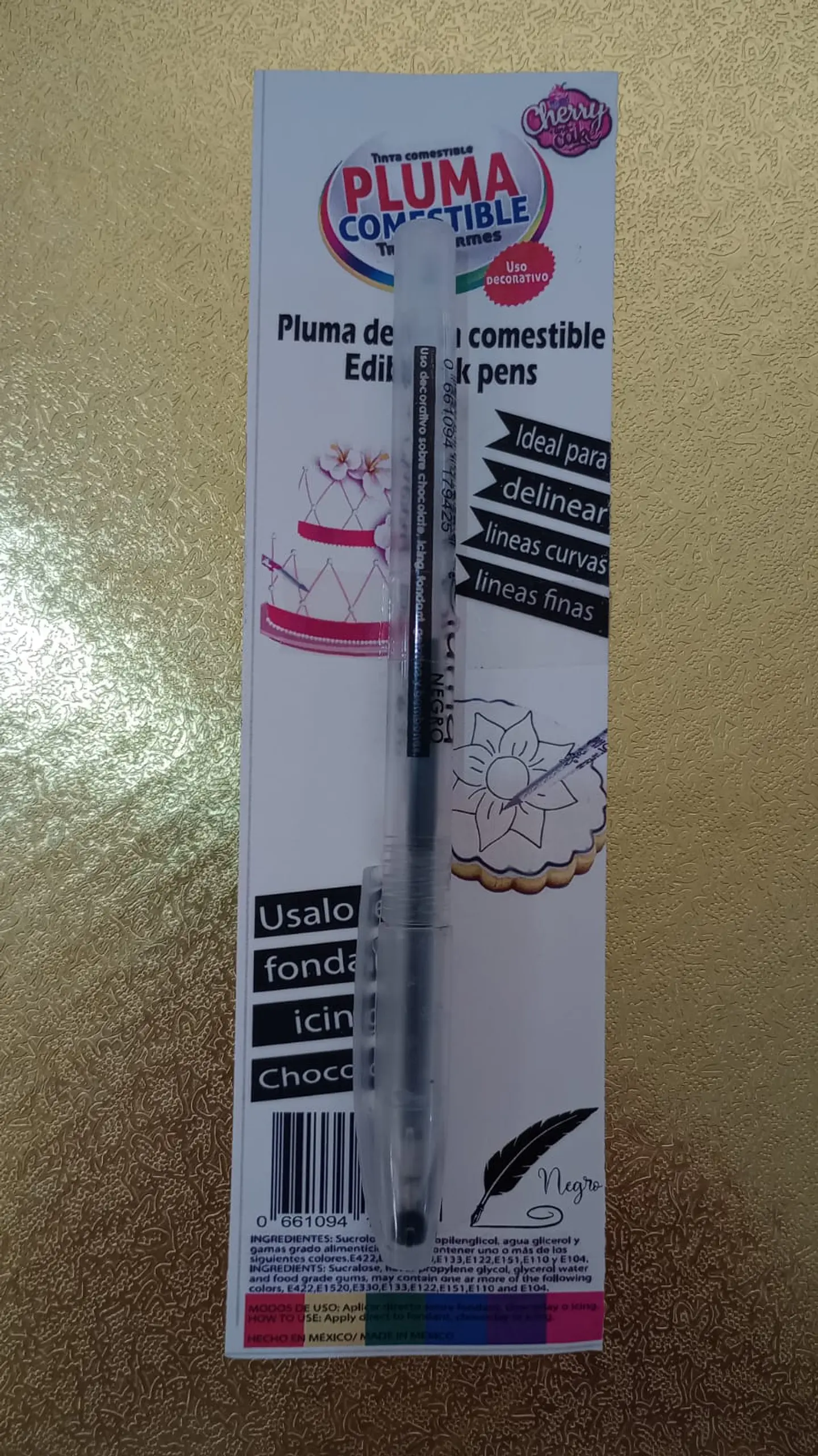  Pluma tinta comestible negro 1