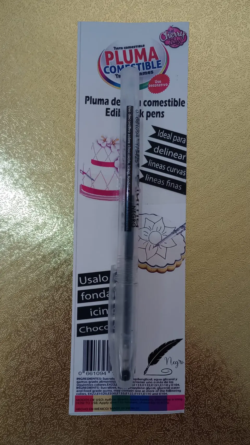  Pluma tinta comestible negro 1