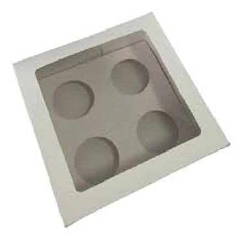  Caja cupcake 4 muffin plata pieza