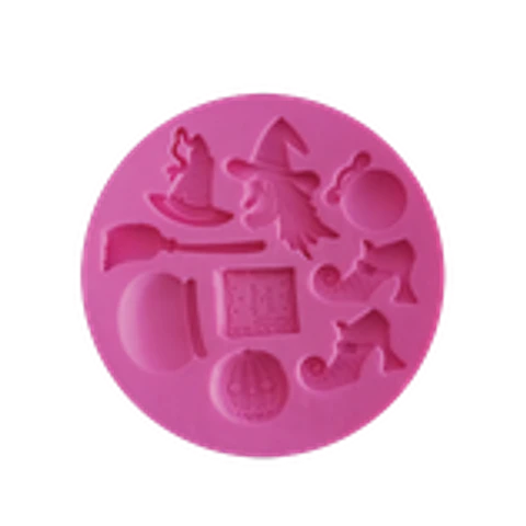  Molde Silicon Halloween bruja y libro MSC686