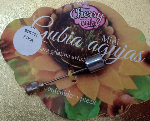  Mini Gubia agujas acero inox boton de rosa S04