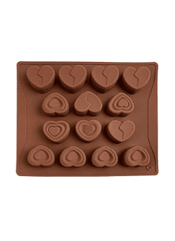 Molde silicón chocolate corazones 14 cav SIL001042