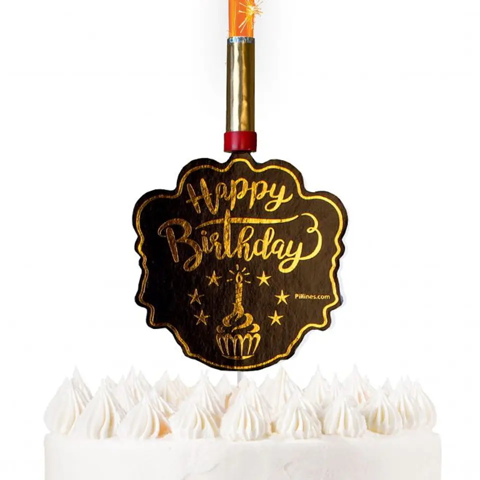  Vela luminosa happy birthday negra 1