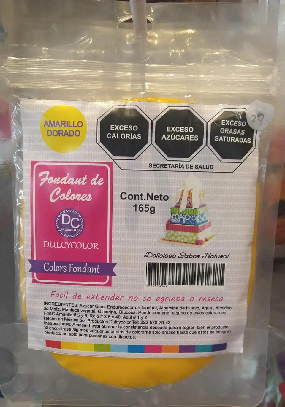  Fondant Dulcycolor Amarillo dorado 165 g 1