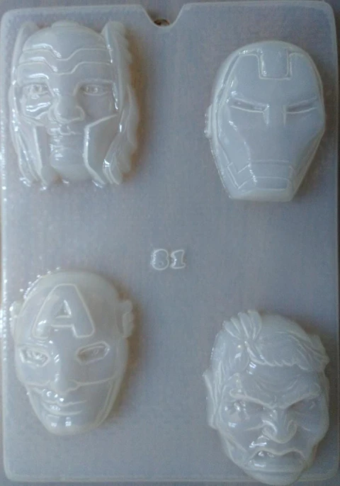 Molde para gelatina avengers 4cav.