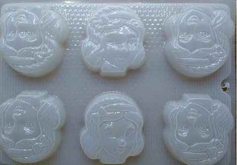  Molde para gelatina chico blanca nieves 6cav.