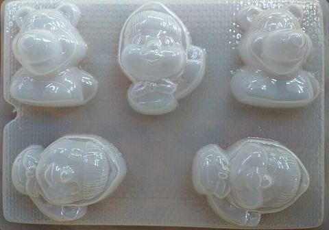  Molde para gelatina chico Masha y el oso 5cav.