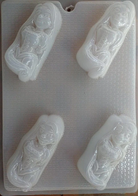  Molde para gelatina chico Rapunzel 4cav.