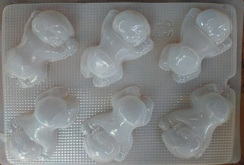  Molde para gelatina chico bebes acostados 6 cav. #93