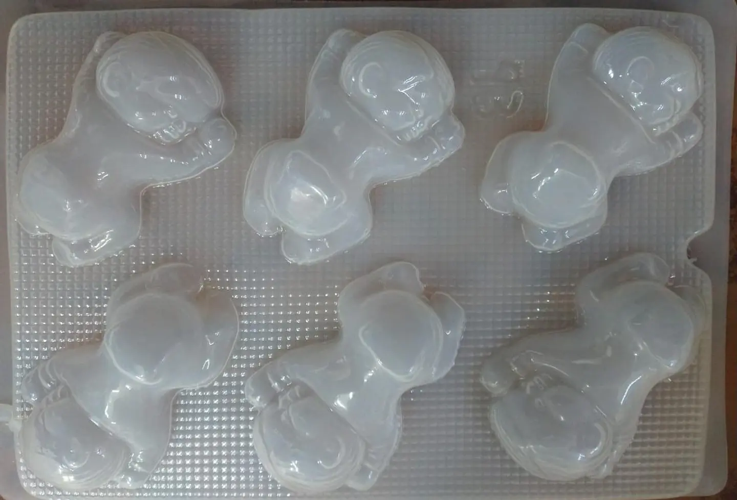  Molde para gelatina chico bebes acostados 6 cav. #93 1