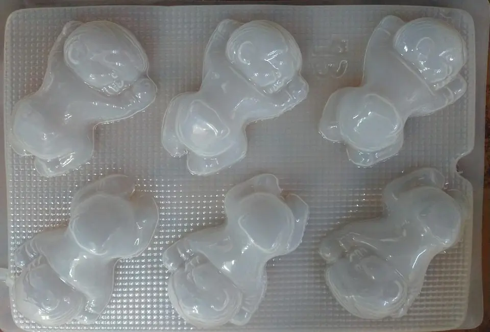  Molde para gelatina chico bebes acostados 6 cav. #93 1