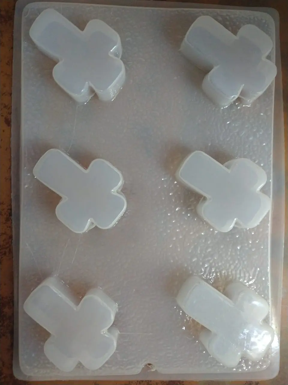  Molde para gelatina chico cruces esquinas redondas 6 cav. 1