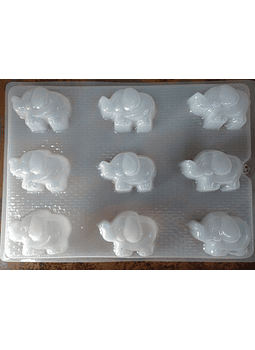 Molde para gelatina chico elefantes 9cav.