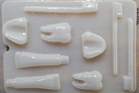  Molde para gelatina chico muelas cepillos y pasta