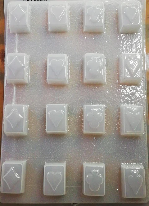  Molde para gelatina chico cartas de poker 16cav.