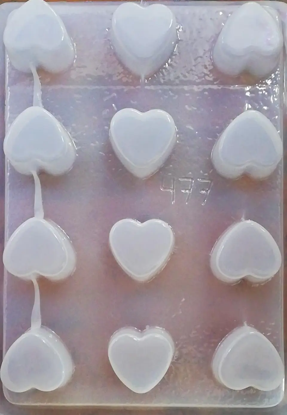  Molde para gelatina chico corazones 12 cav. #477 1