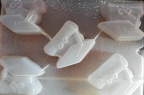  Molde para gelatina chico birrete y pergamino #695