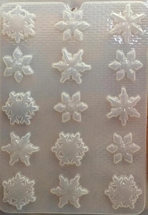  Molde para gelatina chico copos de nieve 15cav.