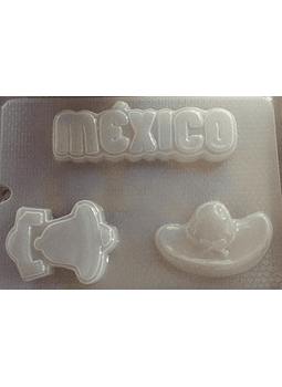 Molde para gelatina chico México, sombrero y campana