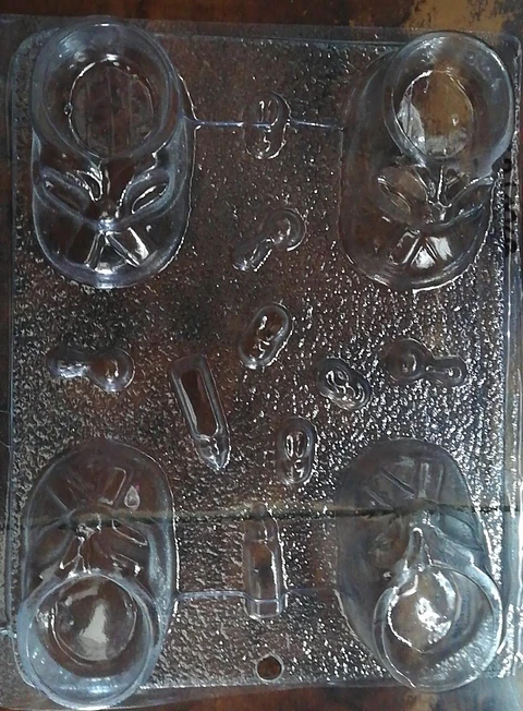  Molde para chocolate zapatitos de bebe 4 cav.