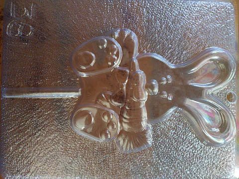  Molde para chocolate paleta conejo c/zanahoria 381