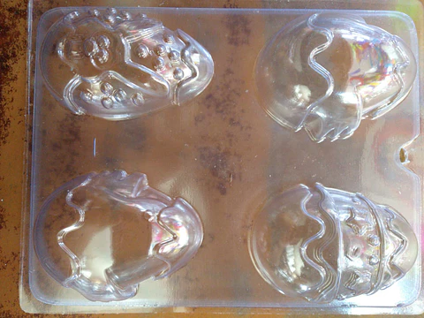  Molde para chocolate huevos pascua decorados 4cav.