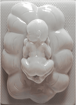 Molde para gelatina jumbo bebé sobre concha J-335