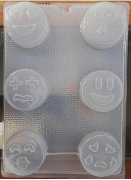 Molde para gelatina chico emoji 6 cav.