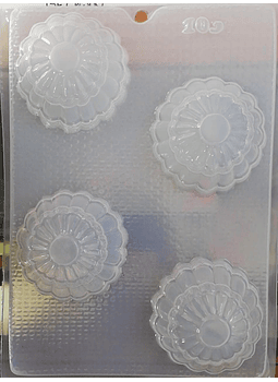  Molde para gelatina chico faldas punta plana 4 cav. #105