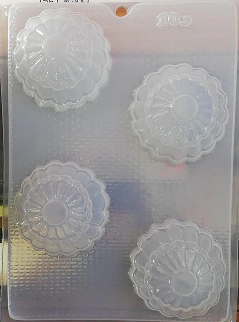  Molde para gelatina chico faldas punta plana 4 cav. #105