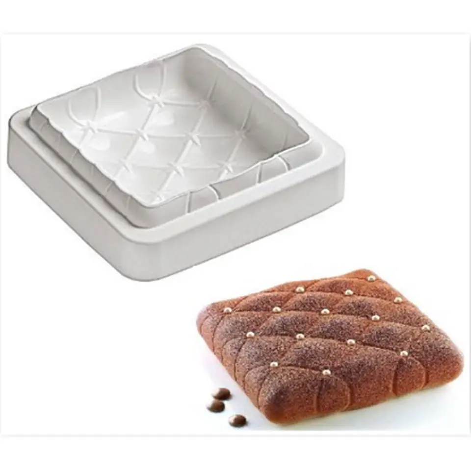  Molde Silicon White Matelasse 16x16x5 cm 1