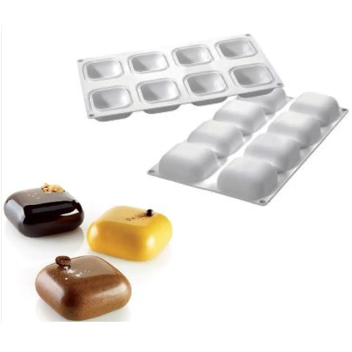  Molde Silicon White Gem 100 6x6x3 cm 8 cav SIL00000741 1