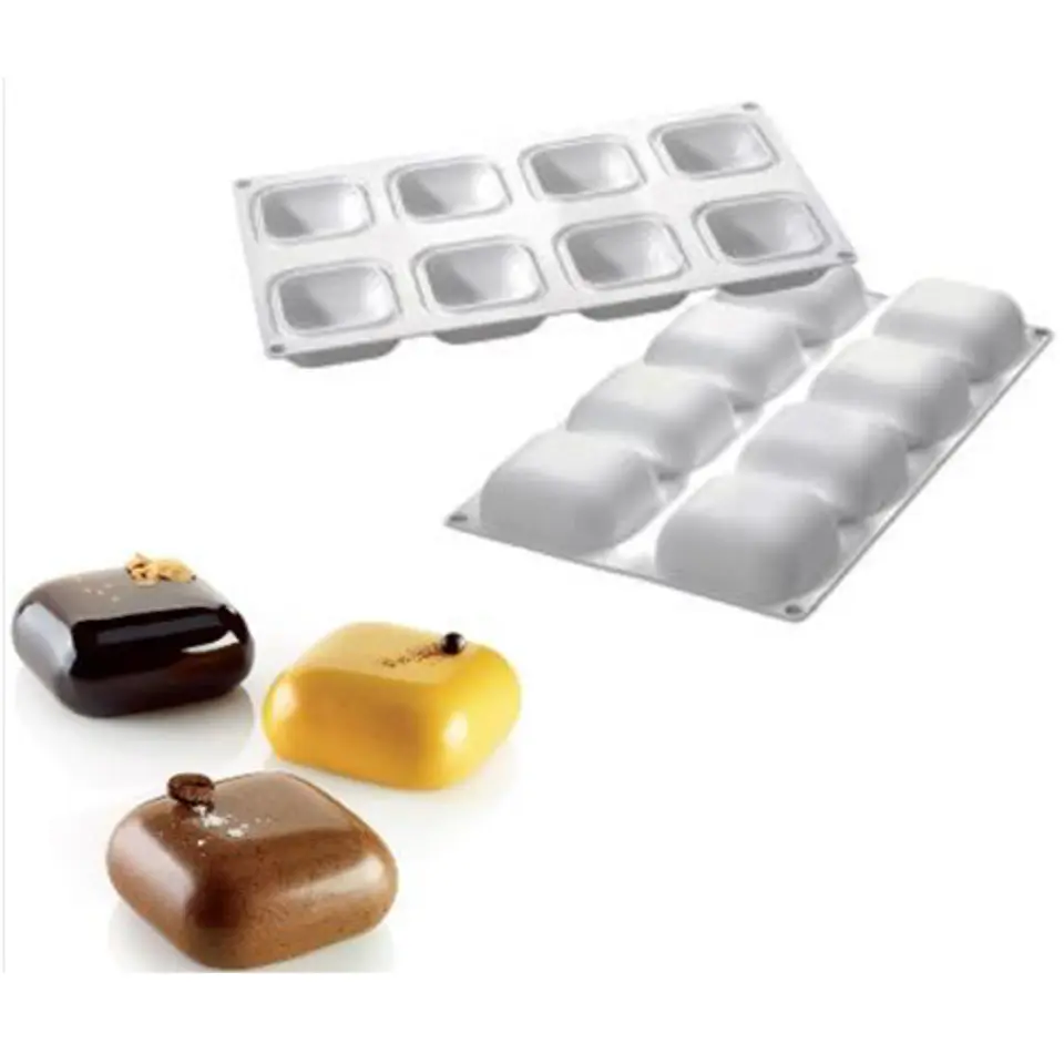  Molde Silicon White Gem 100 6x6x3 cm 8 cav SIL00000741 1