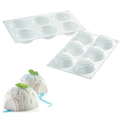  Molde Silicon White Igloo 3.8x4.5 cm 6 cav SIL00000743